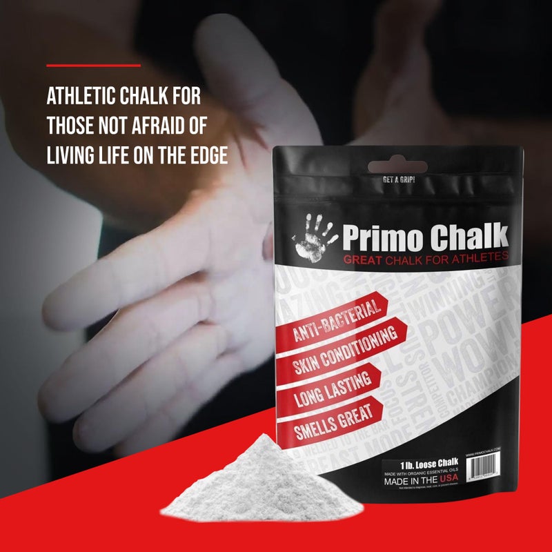 Primo Chalk 6oz. Resealable Bag: Loose Chalk for Weightlifting, Rock Climbing, & Gymnastics, Made in The USA, Chalk Ball Refill for Superior Grip - Image 2